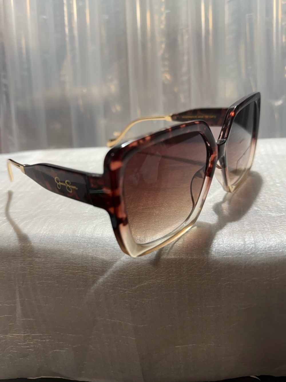 Jessica Simpson-Women’s Tortoiseshell Gradient Square Sunglasses - Brown New